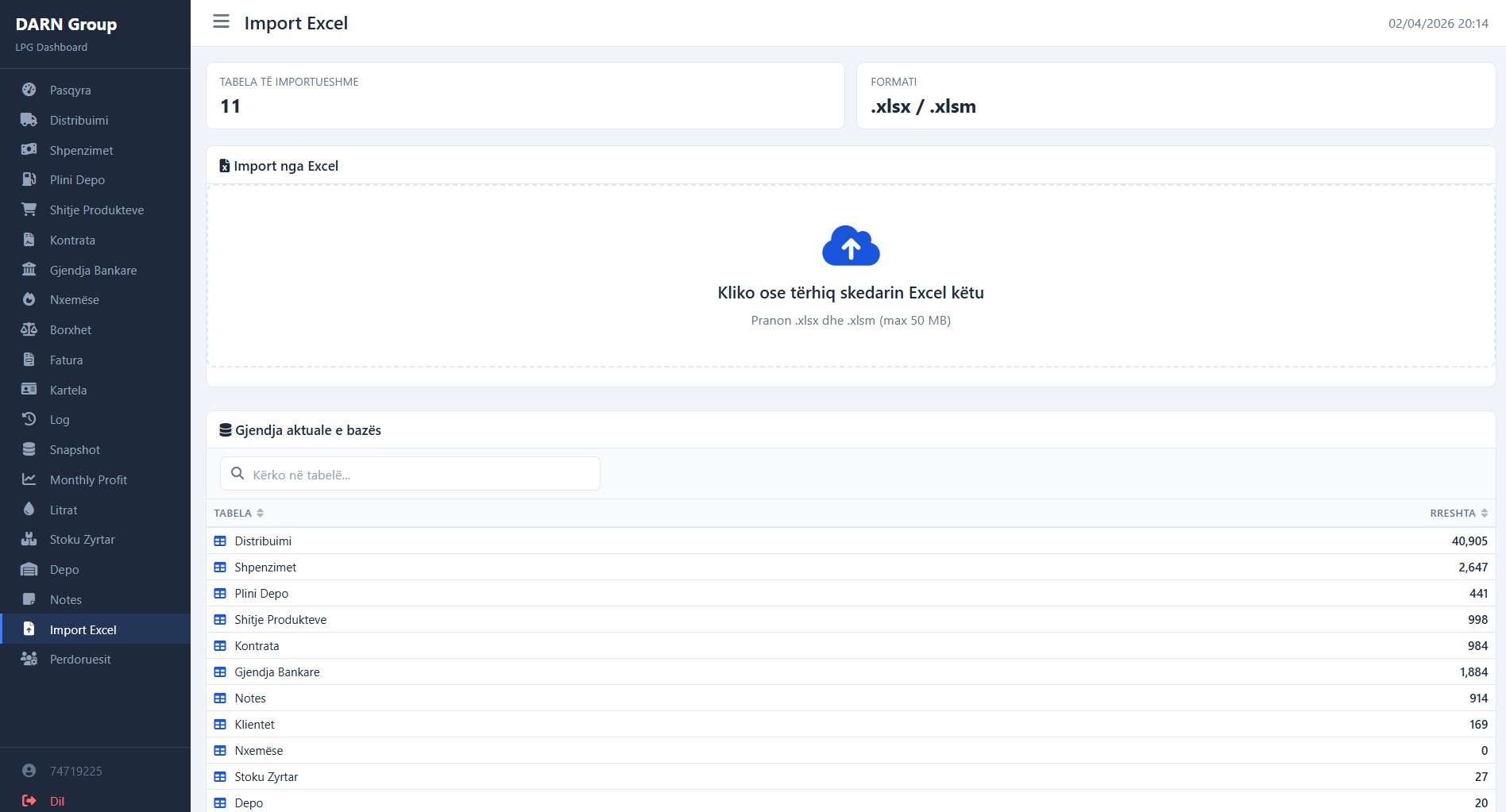Excel data migration