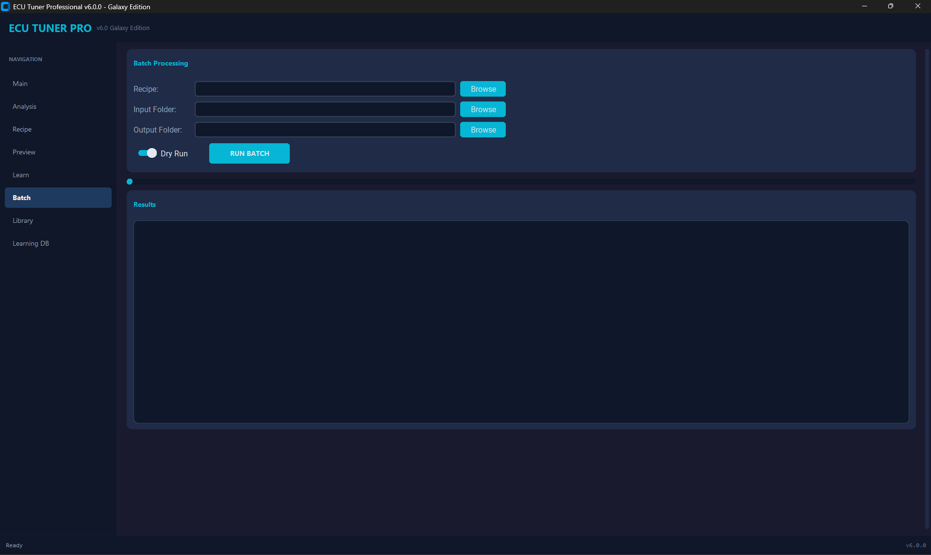 Batch processing with dry run and results