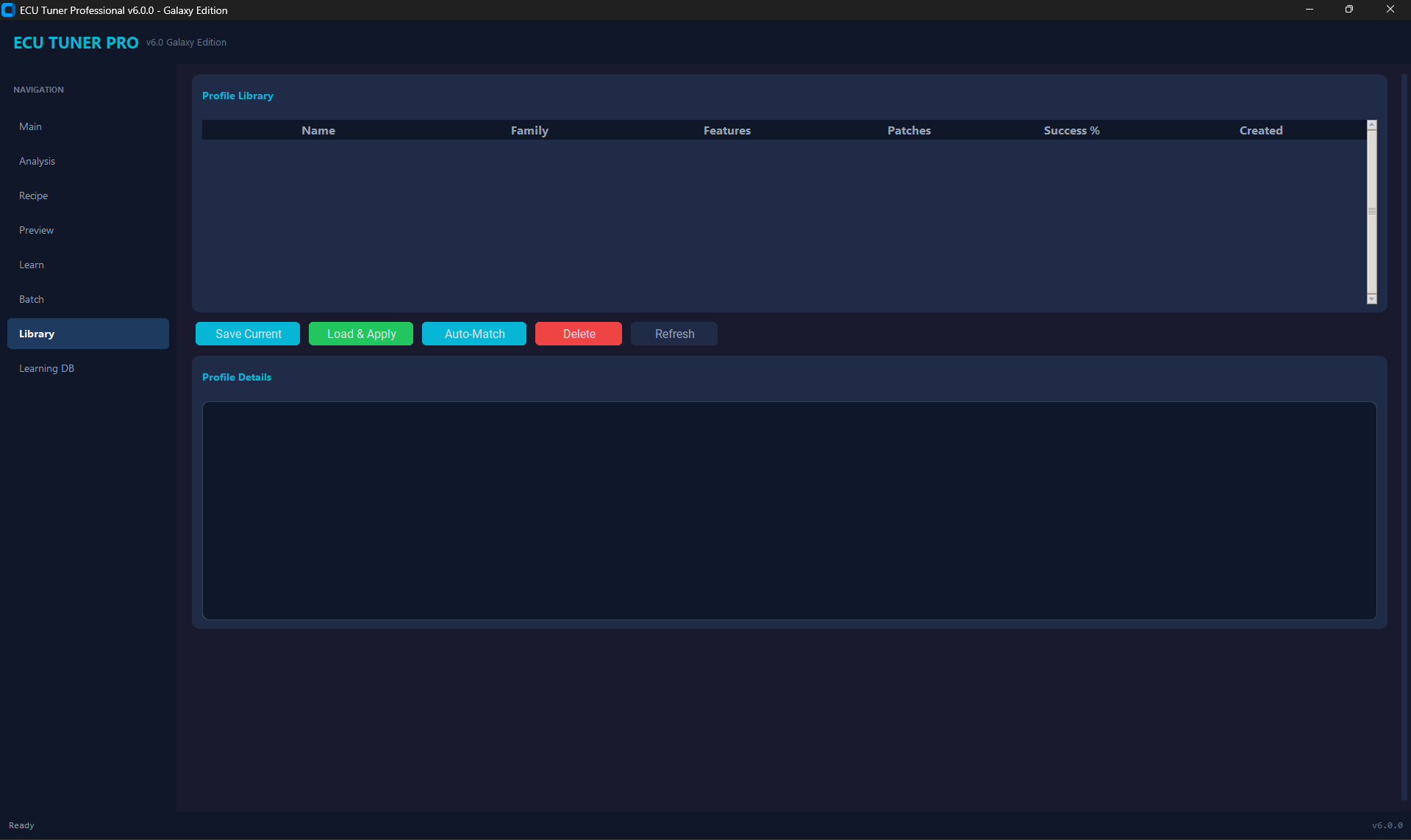 Profile Library with success rates
