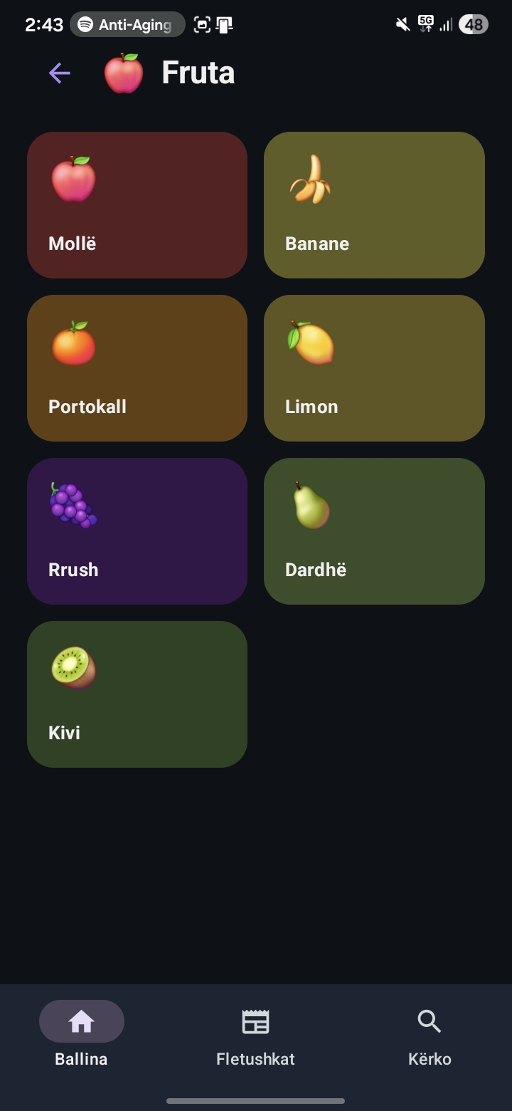 Fruits category grid